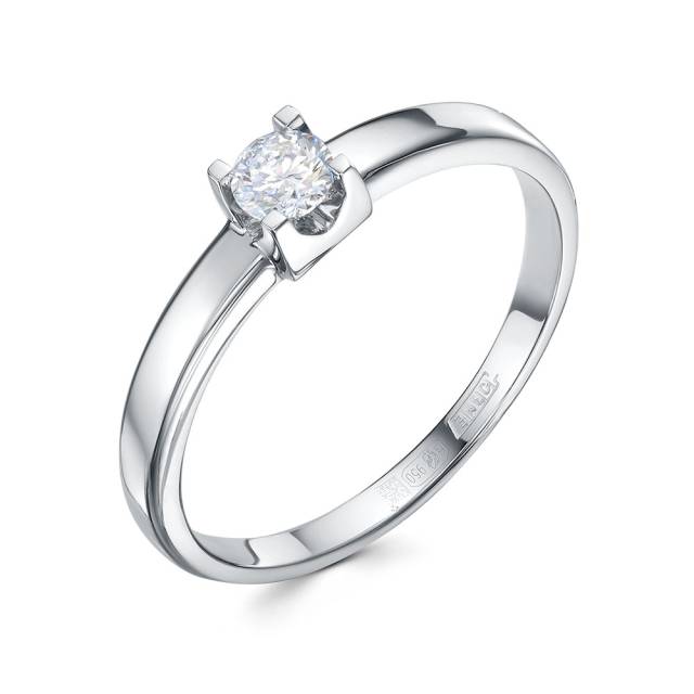 Помолвочное кольцо из платины с бриллиантом (060630)