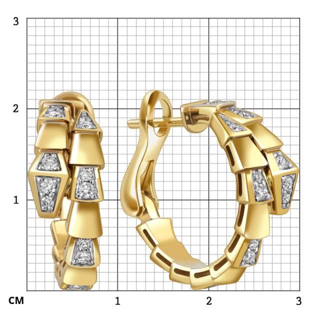 Серьги из жёлтого золота с бриллиантами (058537)