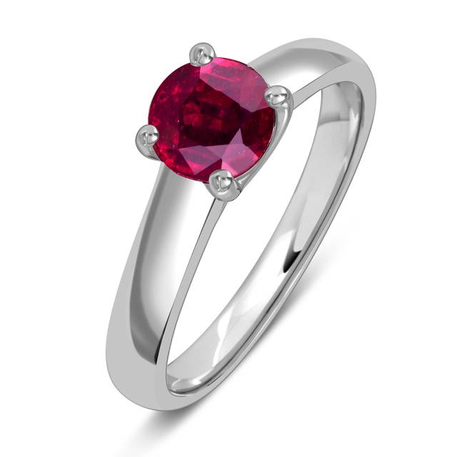 Помолвочное кольцо из белого золота с рубином (049636)