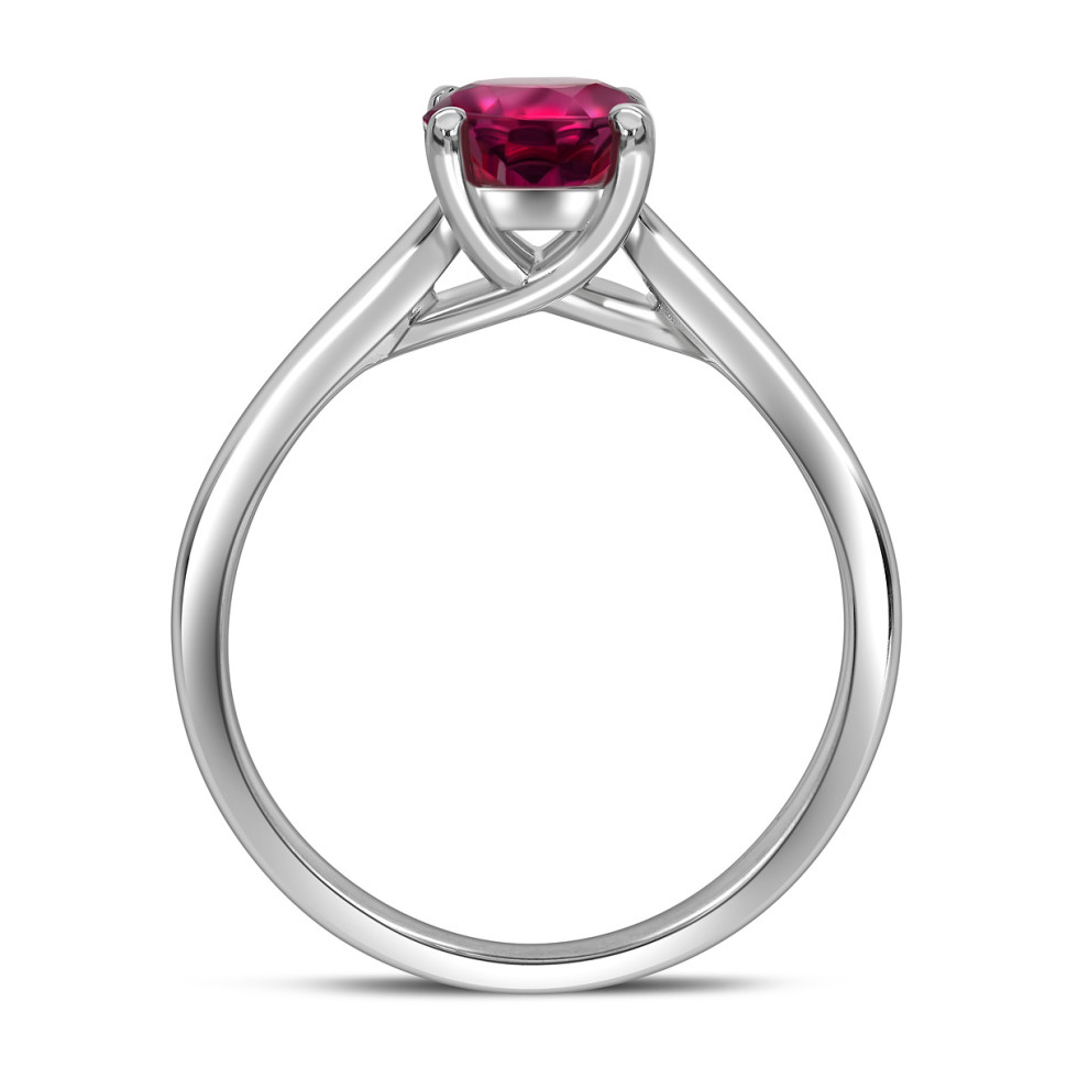 Помолвочное кольцо из белого золота с рубином (049636)