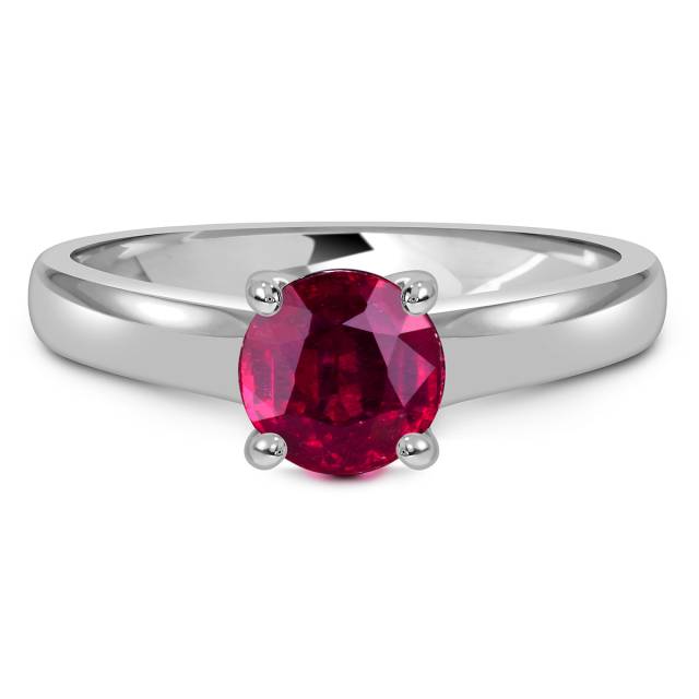 Помолвочное кольцо из белого золота с рубином (049636)