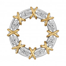 Кулон из комбинированного золота с бриллиантами (050597)