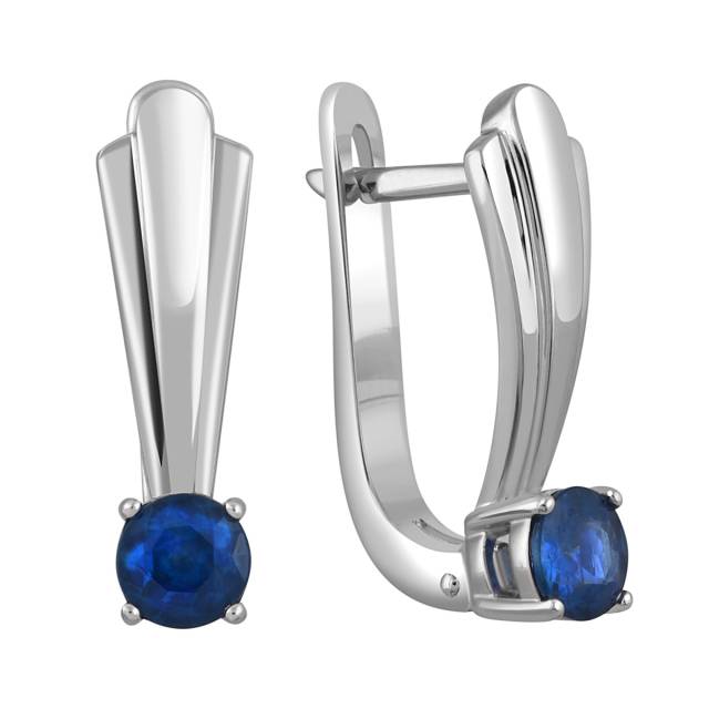 Серьги из белого золота с сапфирами (045476)