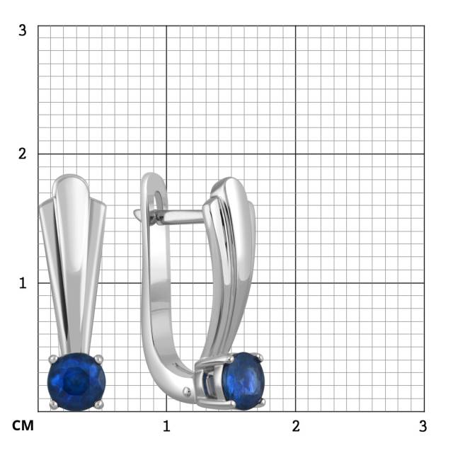 Серьги из белого золота с сапфирами (045476)