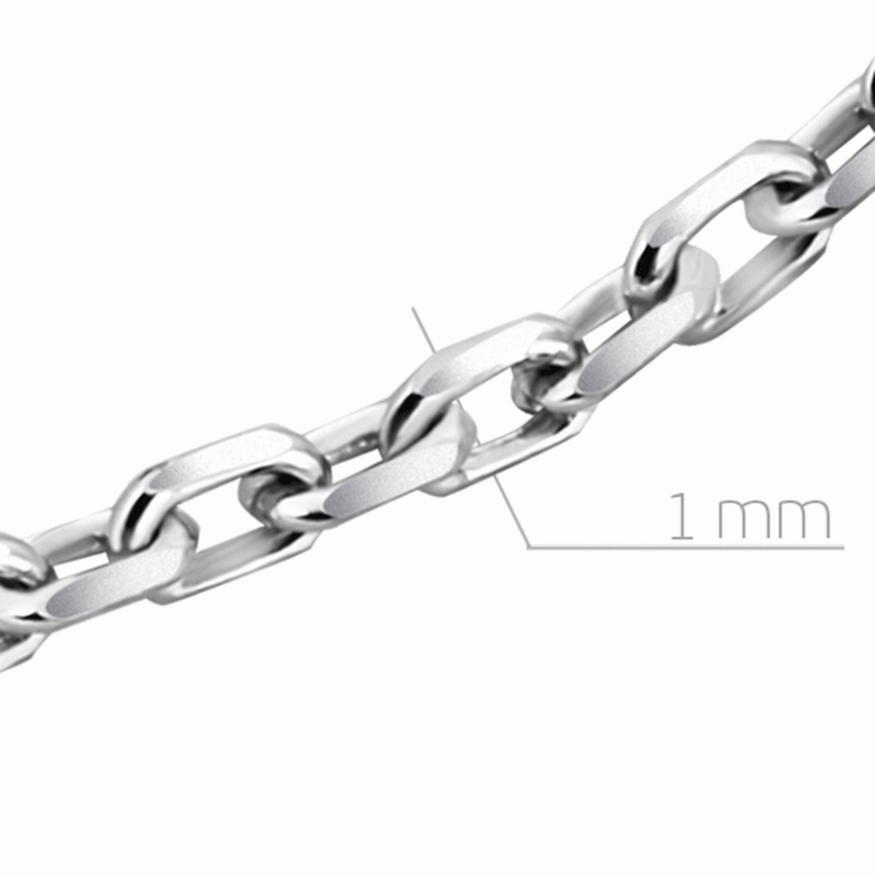 Цепь из белого золота, плетение Якорное (047082)