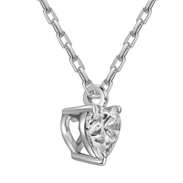 Колье из белого золота с бриллиантом "Сердце" (063569)