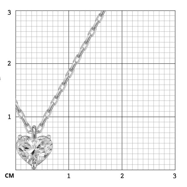 Колье из белого золота с бриллиантом "Сердце" (063569)