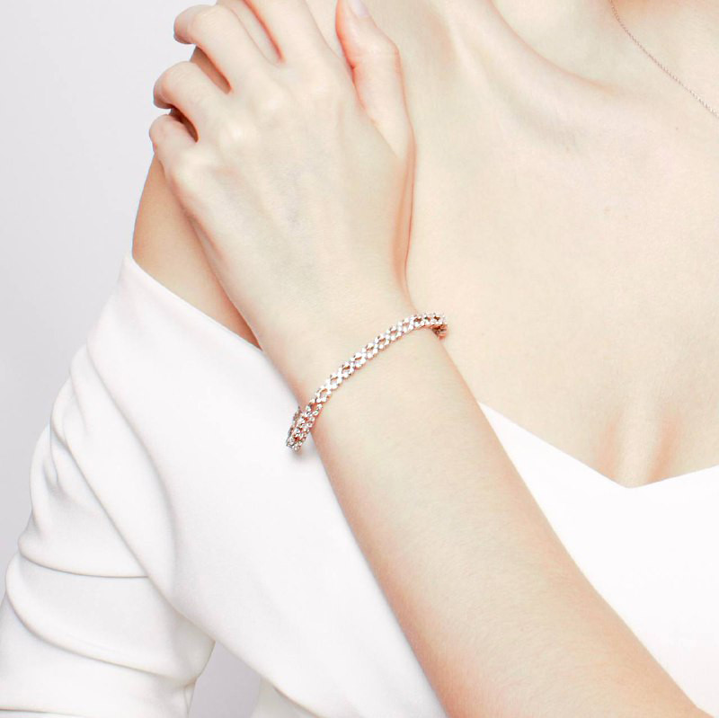 Браслет из белого золота с бриллиантами (043231)