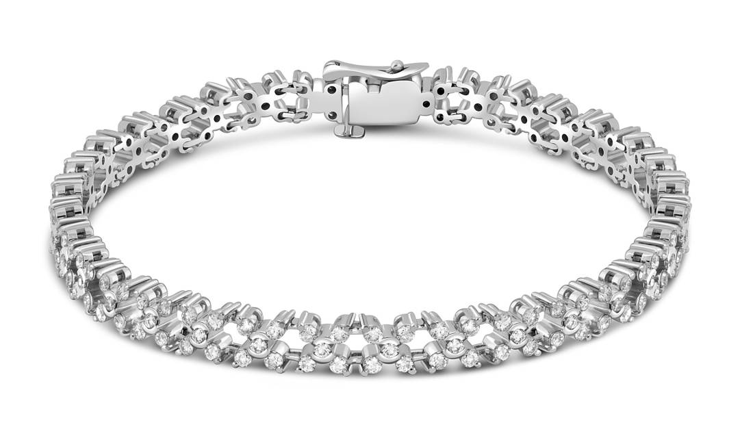 Браслет из белого золота с бриллиантами (043231)