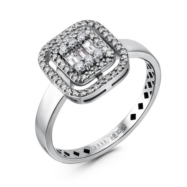 Кольцо из белого золота с бриллиантами (060898)