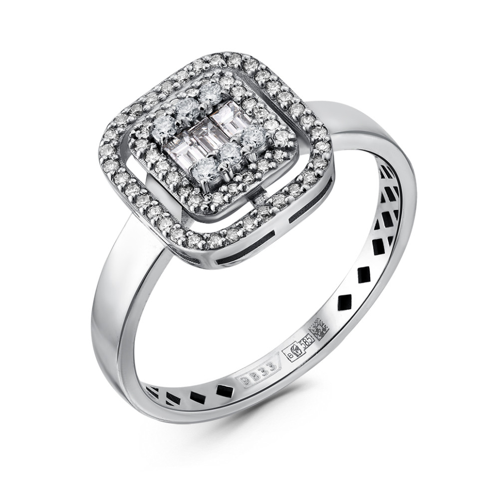 Кольцо из белого золота с бриллиантами (060898)