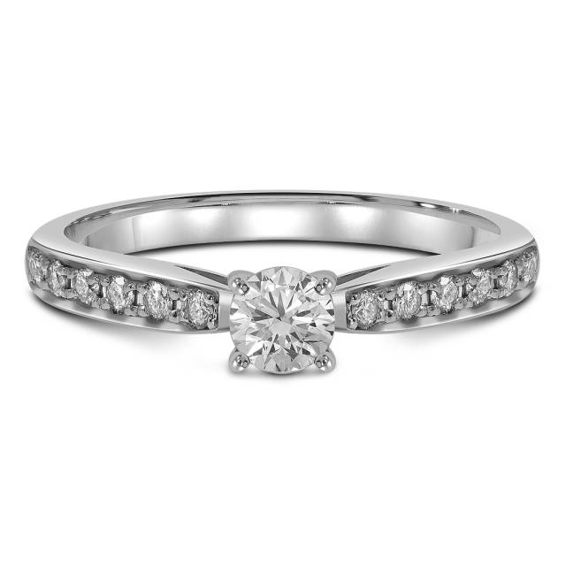 Помолвочное кольцо из белого золота с бриллиантами (042945)