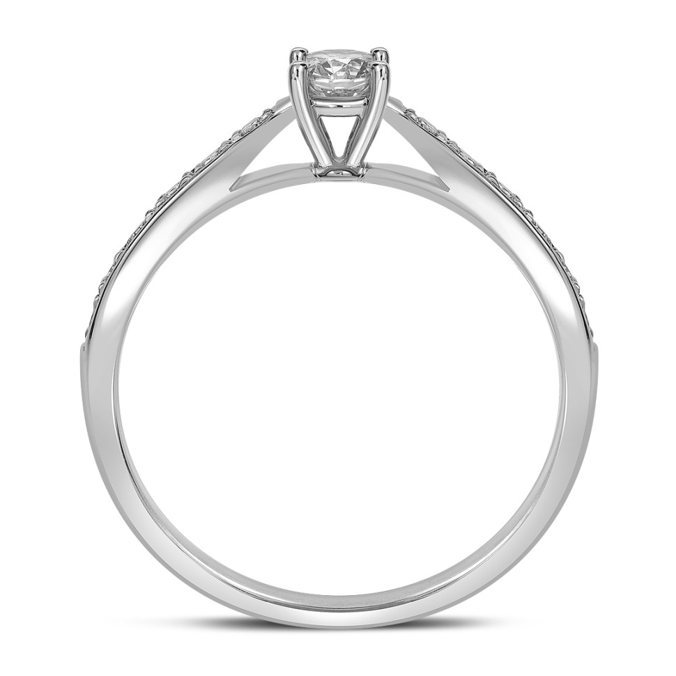 Помолвочное кольцо из белого золота с бриллиантами (042945)