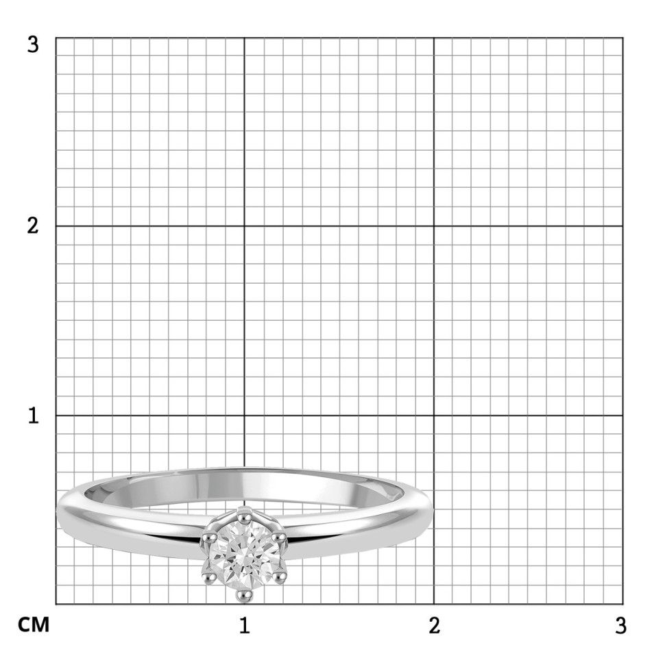 Помолвочное  кольцо из белого золота с бриллиантом (049494)