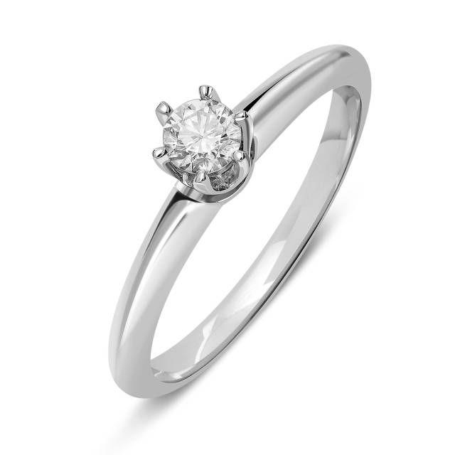 Помолвочное  кольцо из белого золота с бриллиантом (049494)