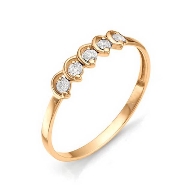 Кольцо из красного золота с бриллиантами (030426)