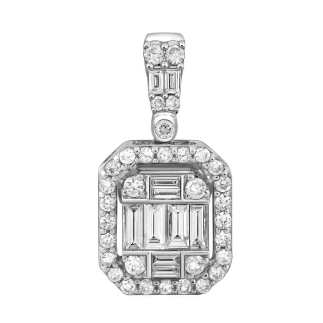 Кулон из белого золота с бриллиантами (046853)