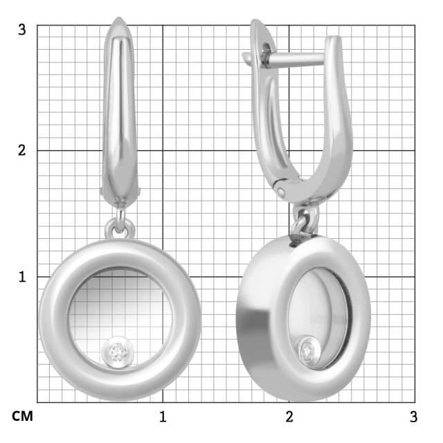 Серьги из белого золота с бриллиантами (039710)