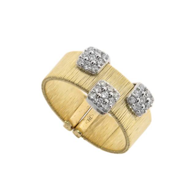 Кольцо из жёлтого золота с бриллиантами (050713)