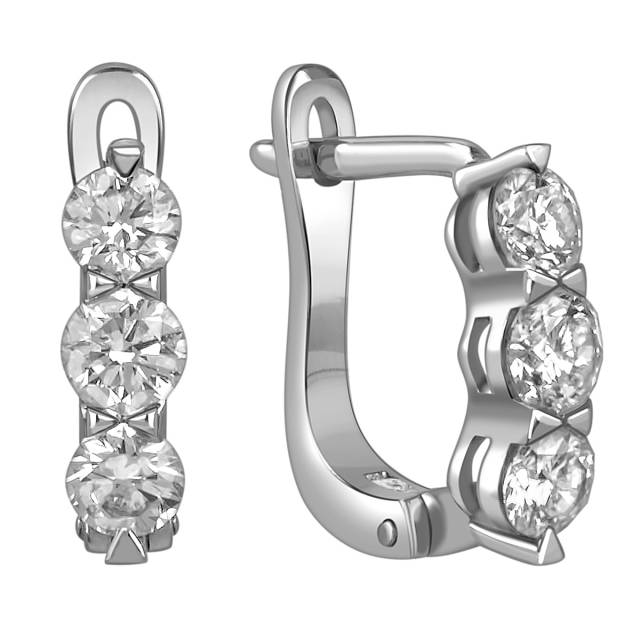 Серьги из белого золота с бриллиантами (026293)