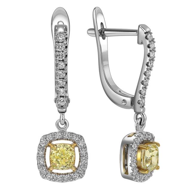 Серьги из белого золота с бриллиантами (058518)