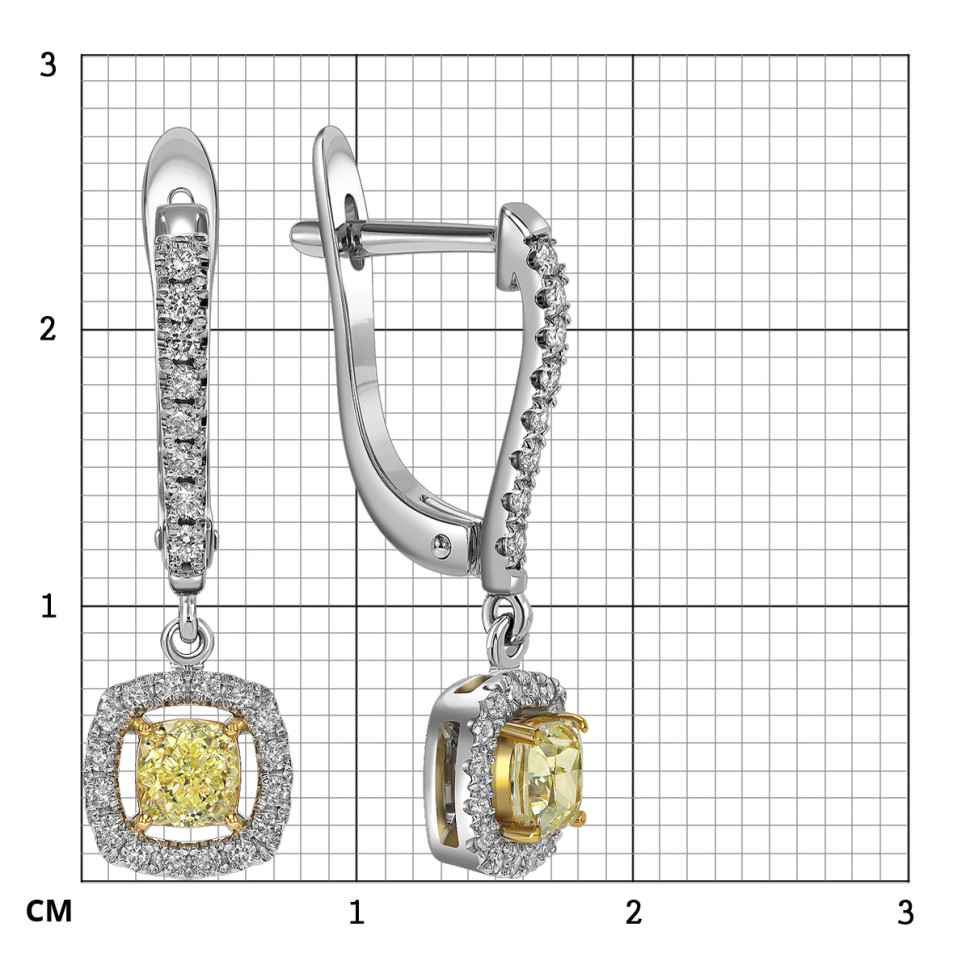 Серьги из белого золота с бриллиантами (058518)