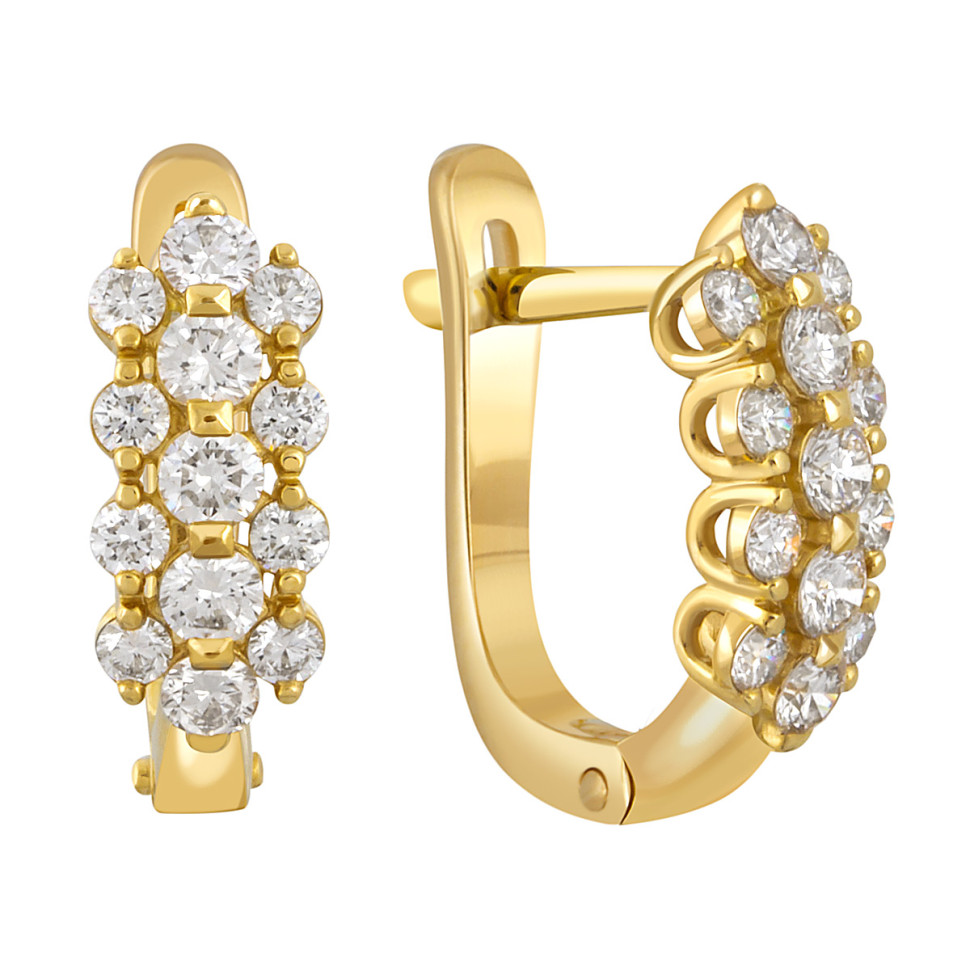 Серьги из жёлтого золота с бриллиантами (046464)