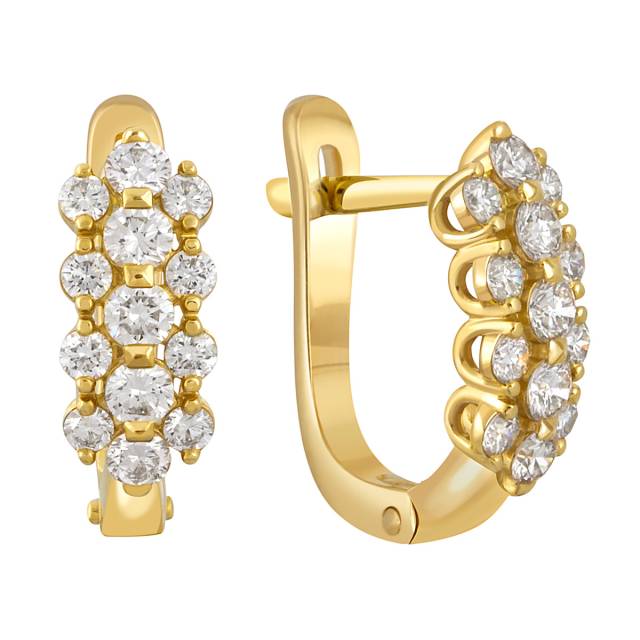 Серьги из жёлтого золота с бриллиантами (046464)