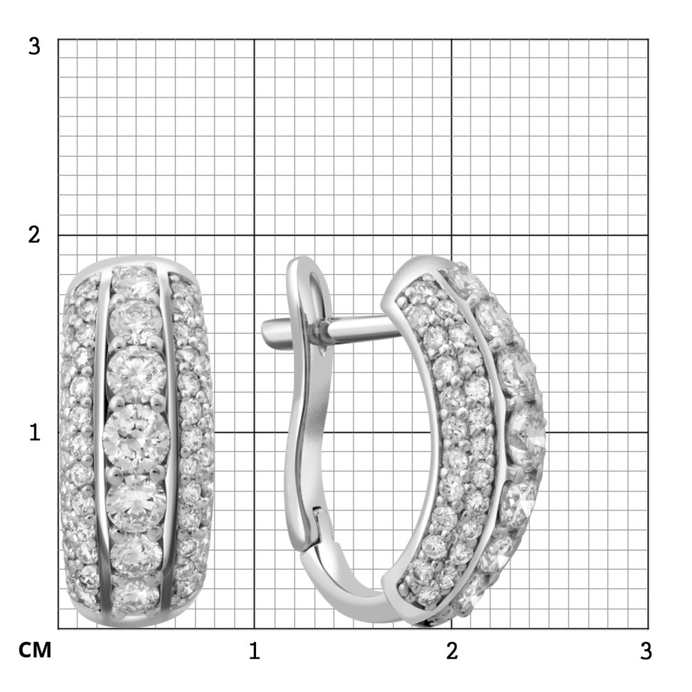 Серьги из белого золота с бриллиантами (025212)