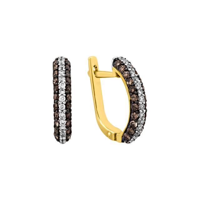 Серьги из жёлтого золота с бриллиантами (015101)