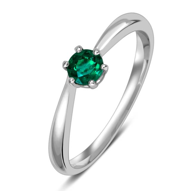 Помолвочное кольцо из платины с изумрудом (049051)