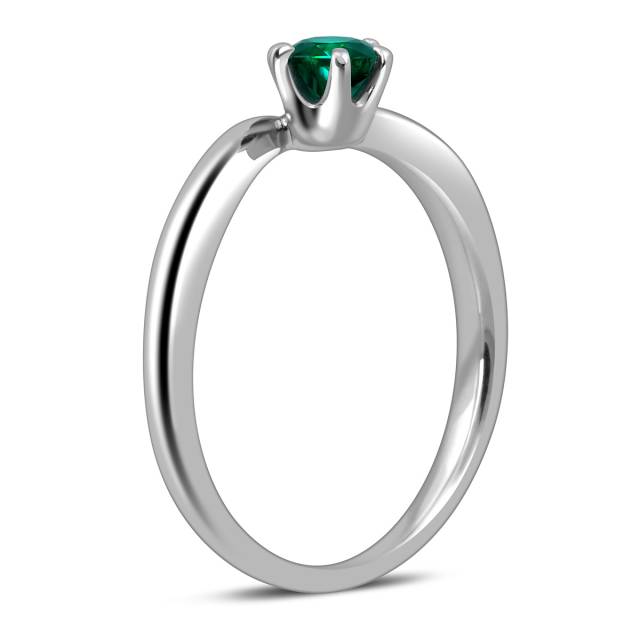 Помолвочное кольцо из платины с изумрудом (049051)