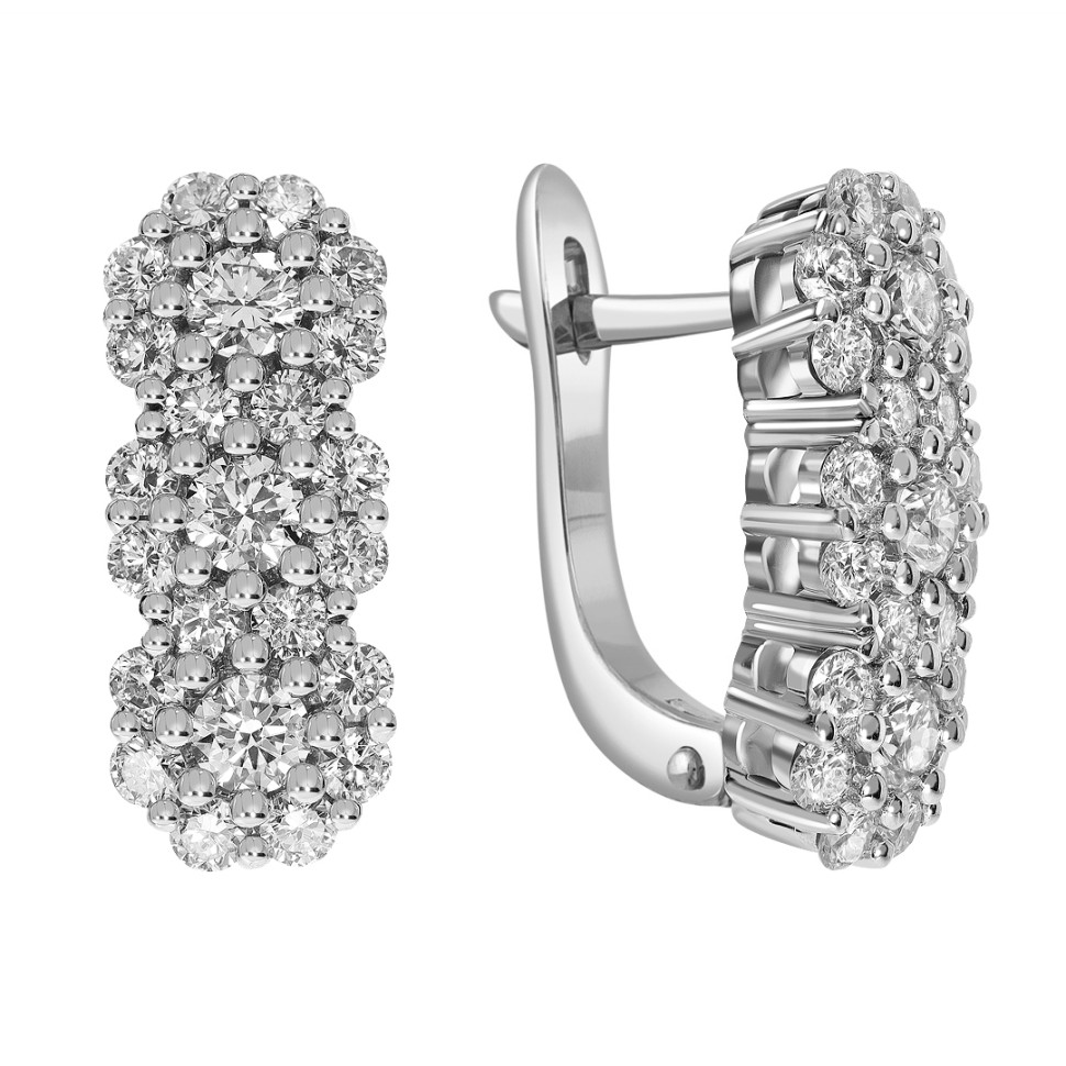 Серьги из белого золота с бриллиантами (052362)