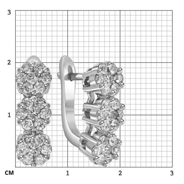 Серьги из белого золота с бриллиантами (052362)