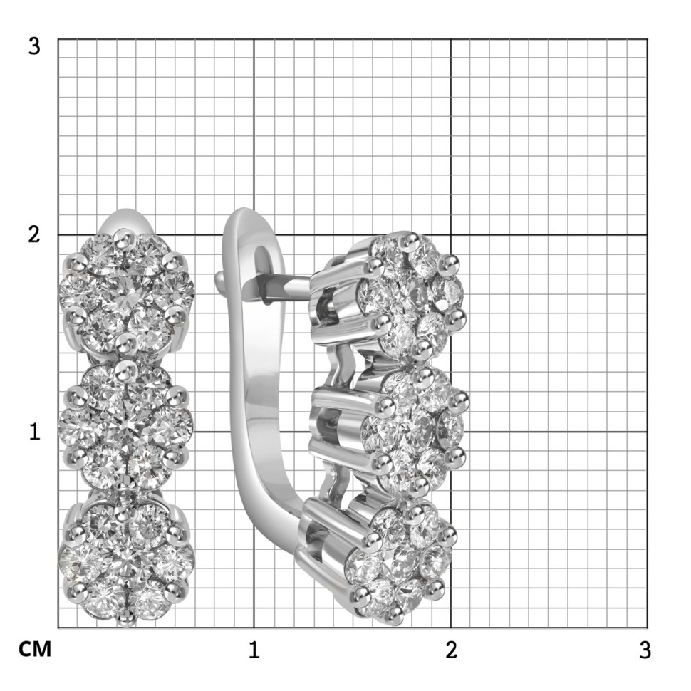 Серьги из белого золота с бриллиантами (052362)