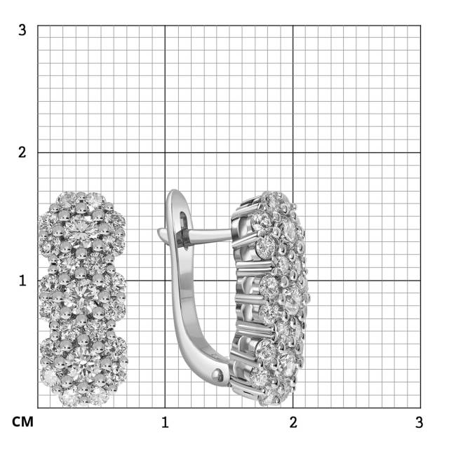 Серьги из белого золота с бриллиантами (052362)