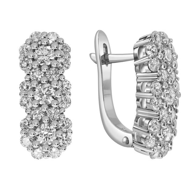 Серьги из белого золота с бриллиантами (052362)
