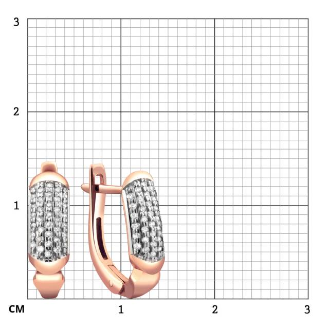 Серьги из красного золота с бриллиантами (024773)