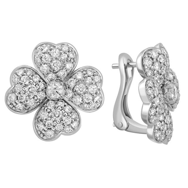 Серьги из белого золота с бриллиантами (046913)