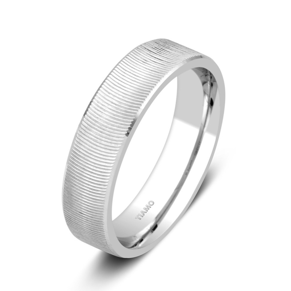Обручальное кольцо из белого золота TIAMO (000077)