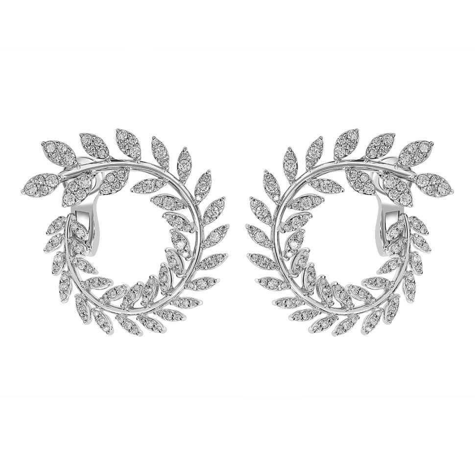 Серьги из белого золота с бриллиантами (063647)