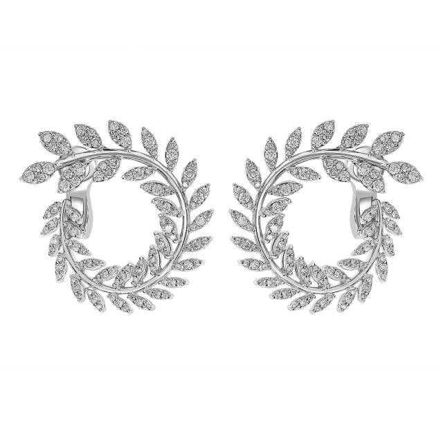 Серьги из белого золота с бриллиантами (063647)