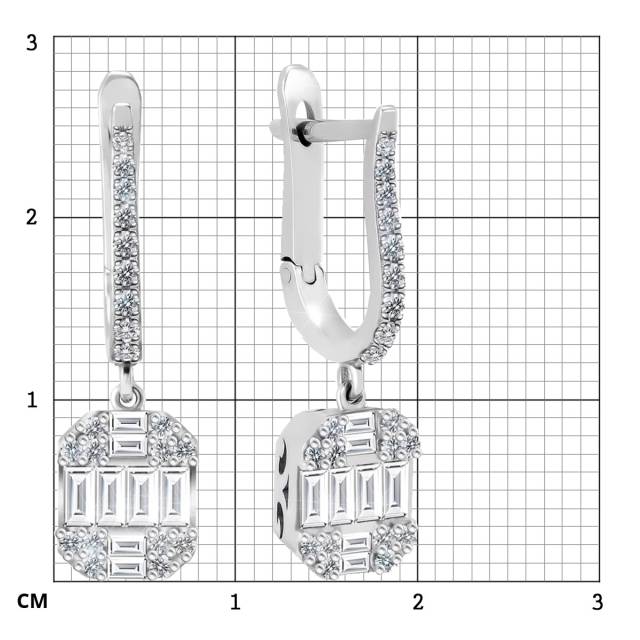 Серьги из белого золота с бриллиантами (050689)