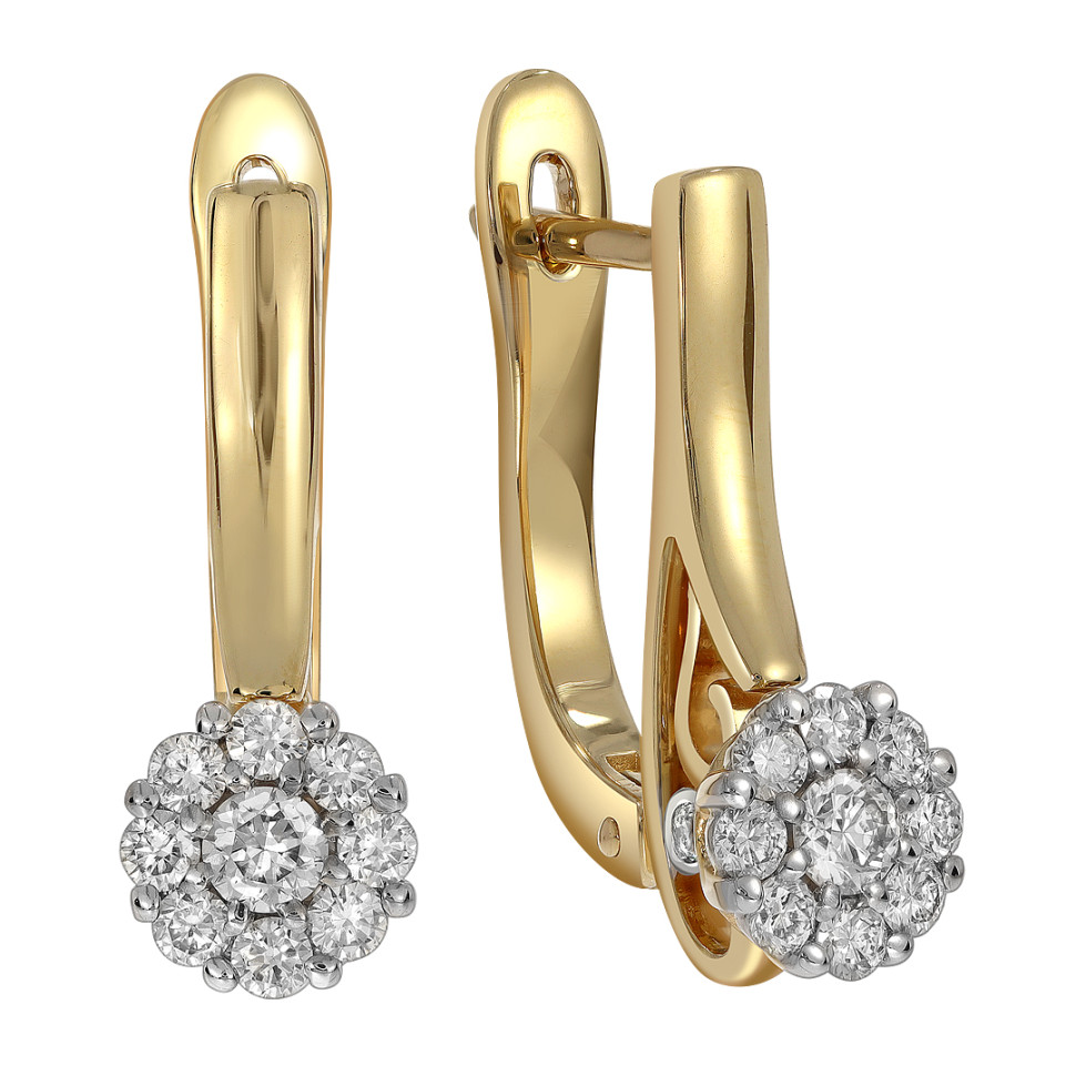 Серьги из жёлтого золота с бриллиантами (039654)