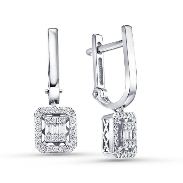 Серьги из белого золота с бриллиантами (060875)