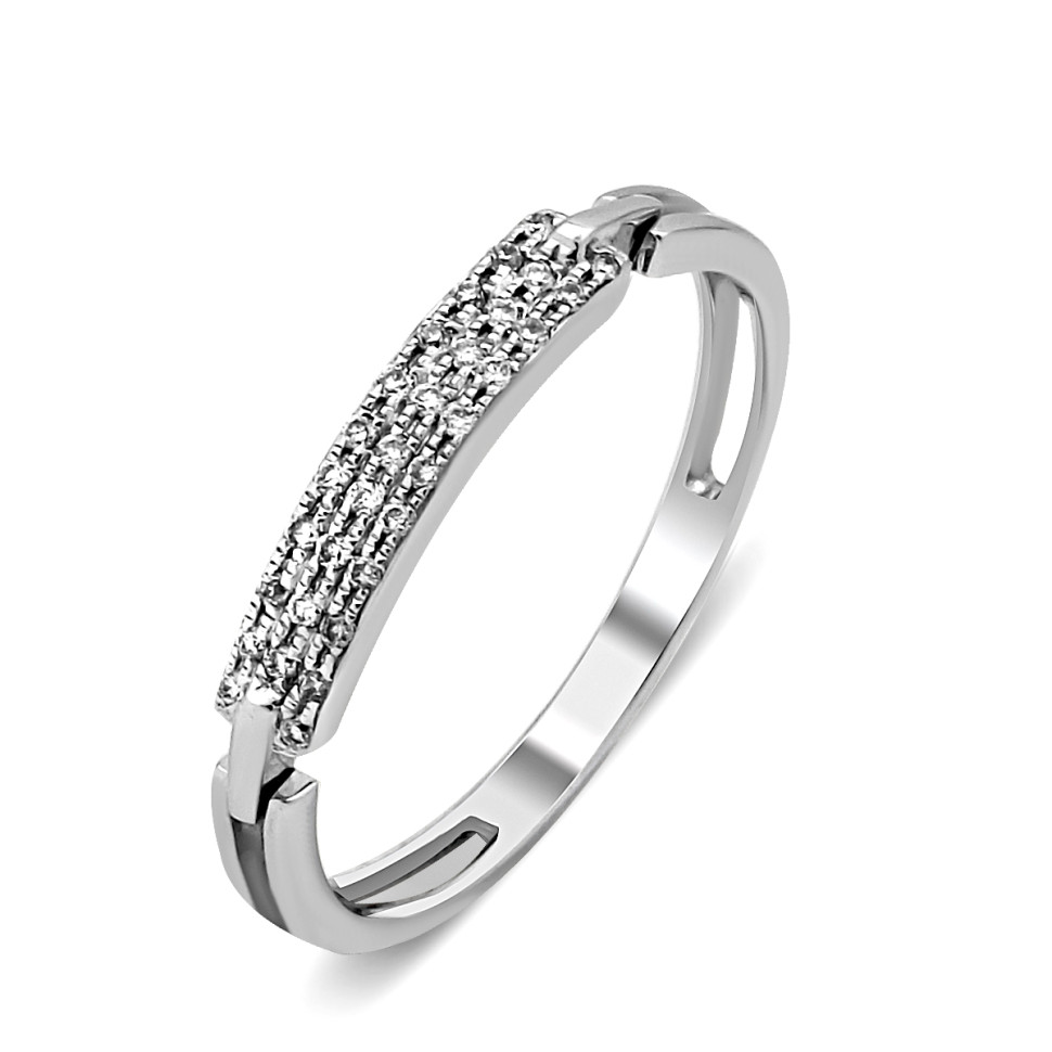 Кольцо из белого золота с бриллиантами (013756)