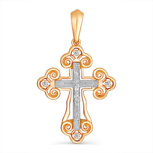 Кулон из красного золота с бриллиантами (058817)