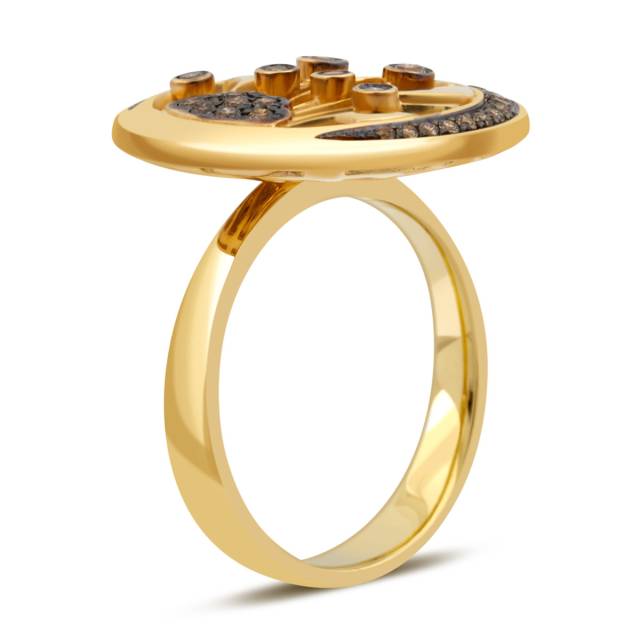 Кольцо из жёлтого золота с бриллиантами (037610)