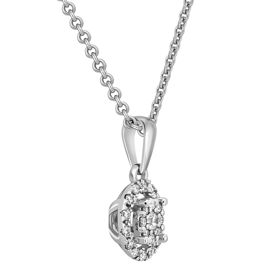 Кулон из белого золота с бриллиантами (042550)