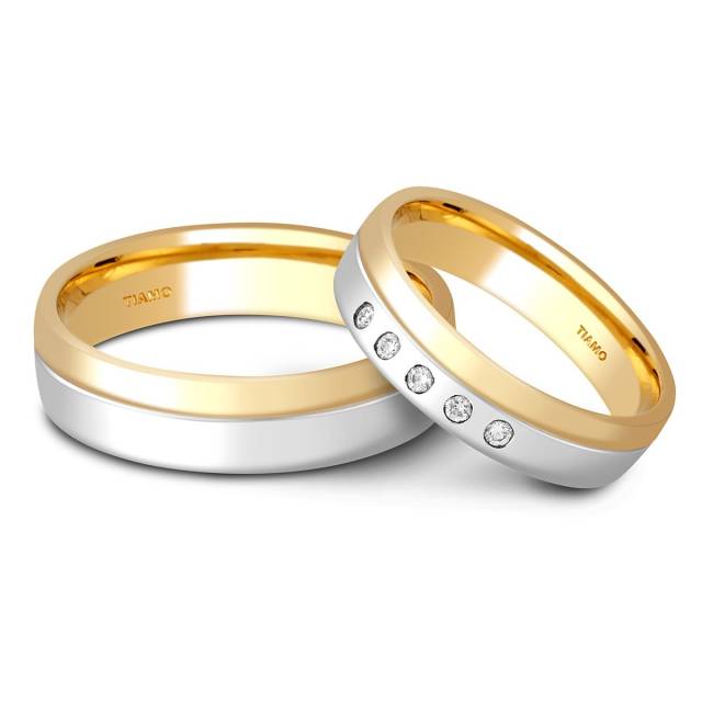 Обручальное кольцо из комбинированного золота TIAMO (000094)